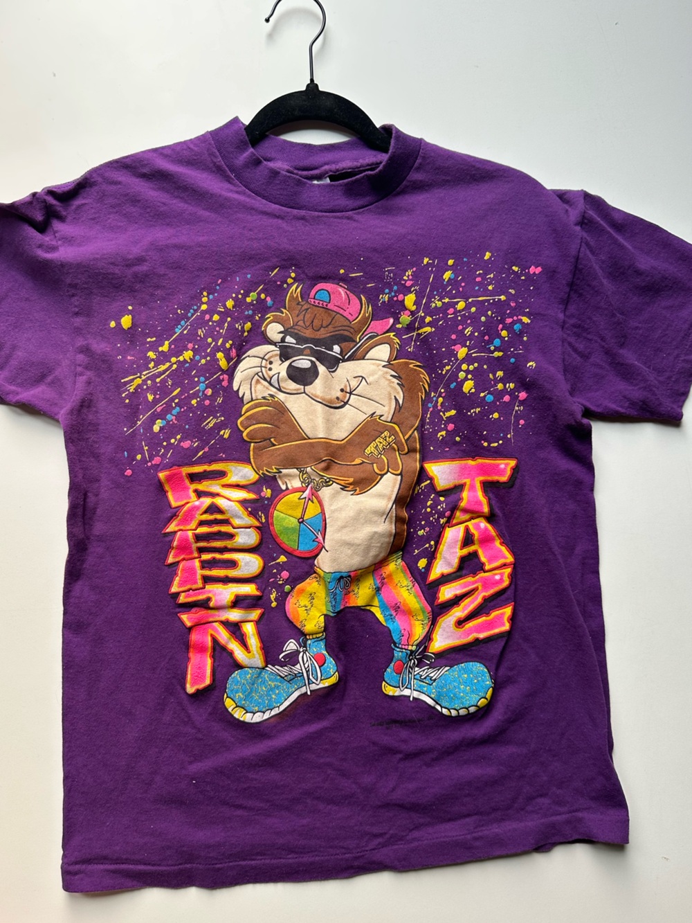 Vintage SSI Purple TAZ  “Rappin” Graphic Tee SZ-M